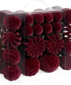 48 Velvet Christmas Ball Ornaments