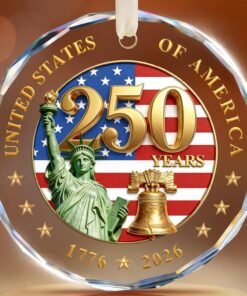 Crystal Glass USA 250th Anniversary Patriotic Ornament