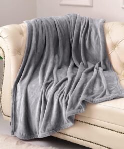 Ultra Soft Cozy Grey Fleece Blanket Throw