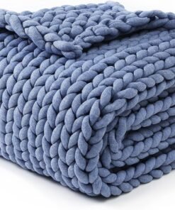 Chunky Hand Knitted Throw Blanket Soft and Breathable