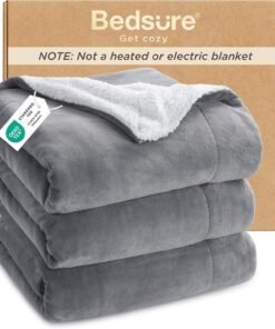 Soft Sherpa Fleece Queen Blanket for Winter Warmth